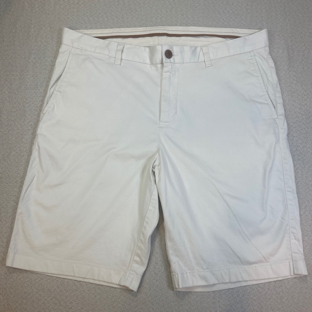 Tommy Bahama Chino Shorts Mens 36 White Cotton Modal Stretch Coastal Classic